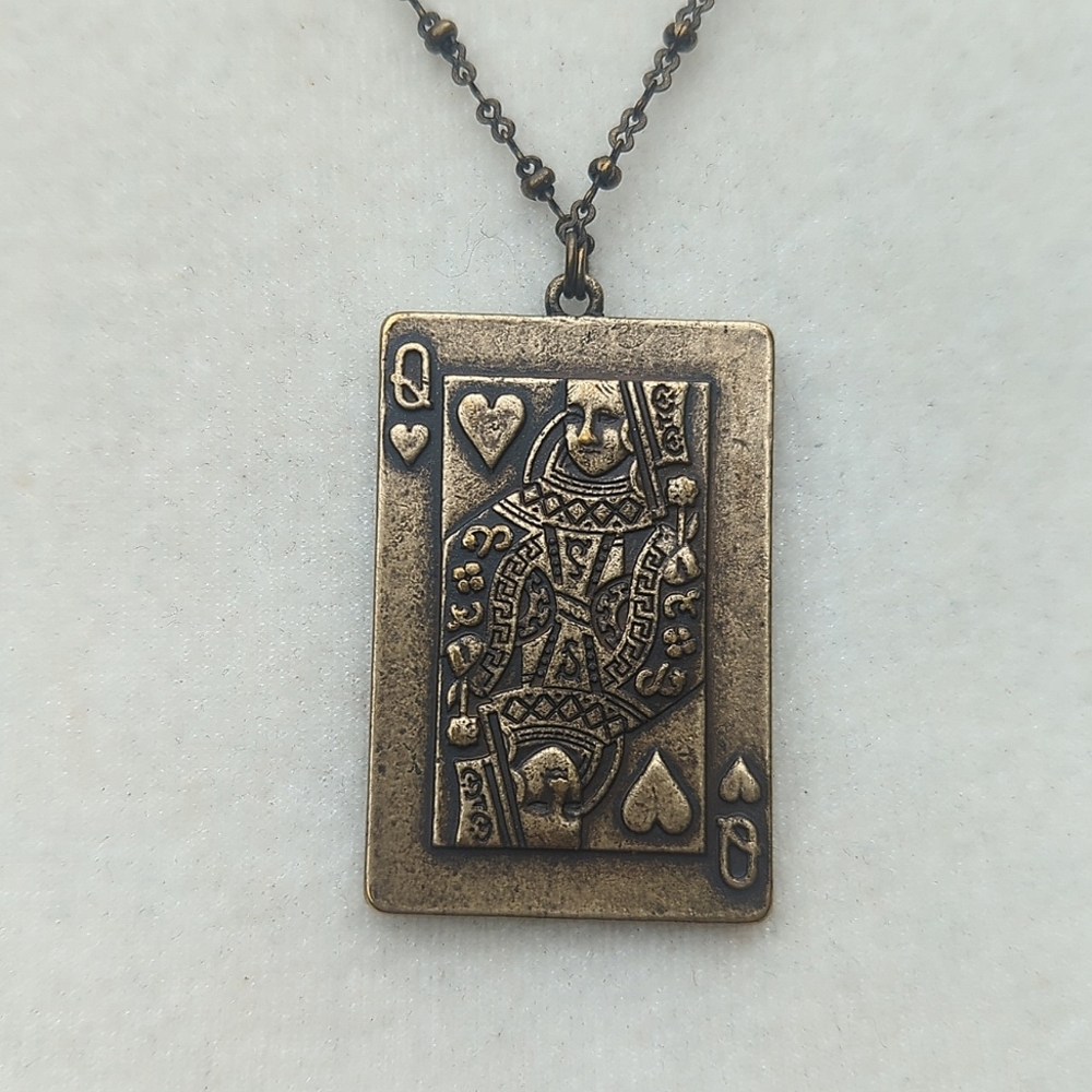 Double Sided Necklace Bird Queen of Hearts - Picture 3 of 10